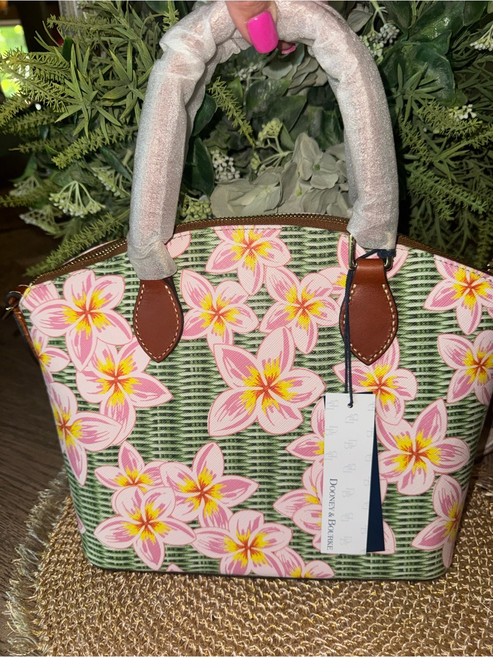 NWT $469 Dooney & Bourke Limited Plumeria Satchel  GORGEOUS Bag - Picture 6 of 8